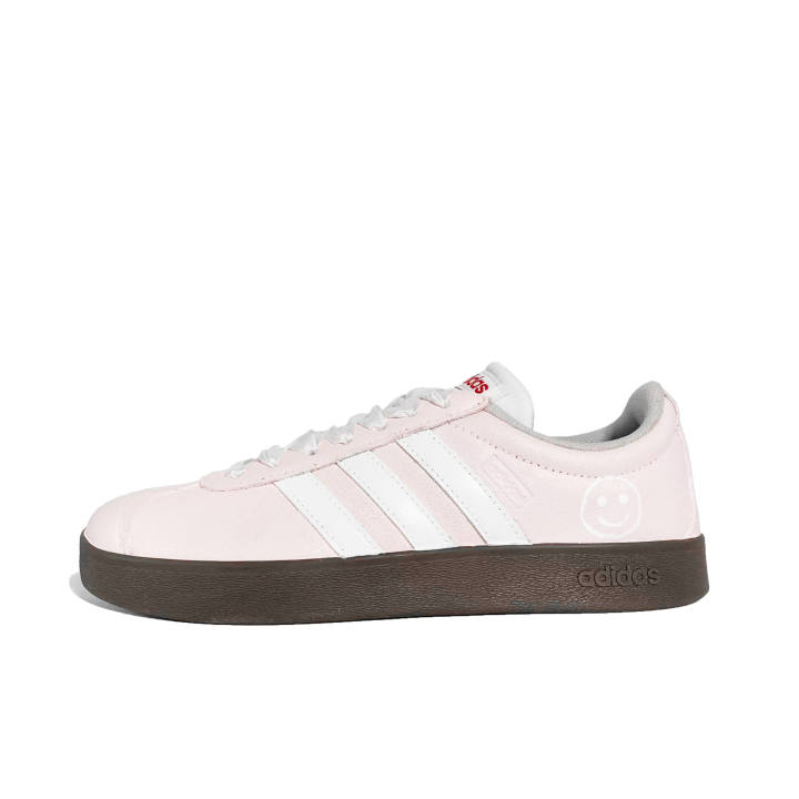 Adidas Adidas Vl Court Classic Goddess's Smile Synthetic Leather, Split Cow Leather Low top Skateboard Shoes Unisex Pink White