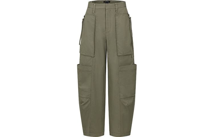 URBAN REVIVO Casual Pants Women's Khaki Green