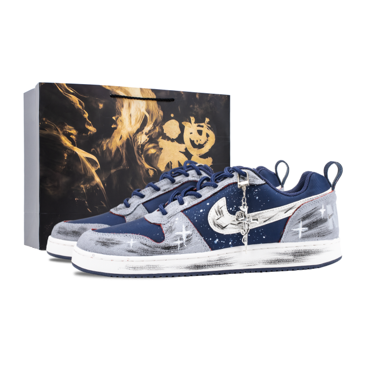 Nike Nike Court Borough Star Meteor Mesh, Suede Low top Skateboard Shoes Men's Gray Blue