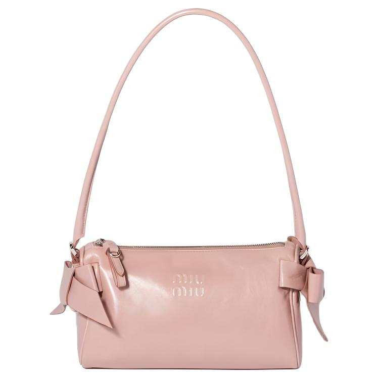 MIU MIU Leather Shoulder Bag Women's Rose Blush