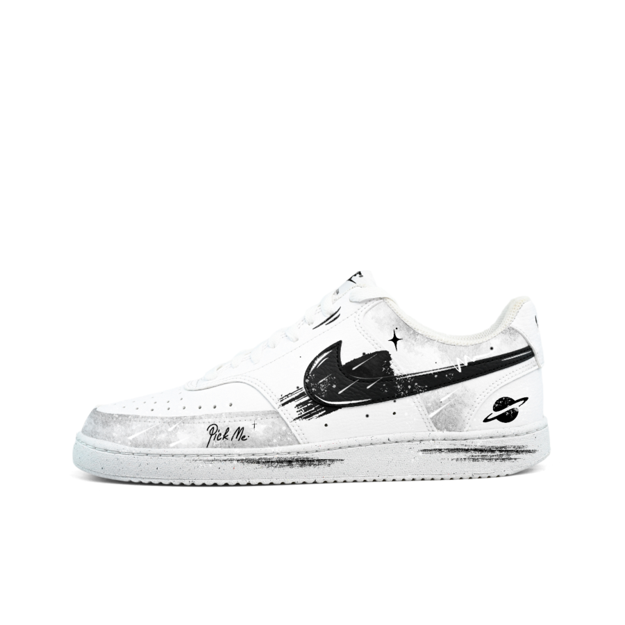 Nike Nike Court Vision 1 Low top Skateboard Shoes Men's White Black