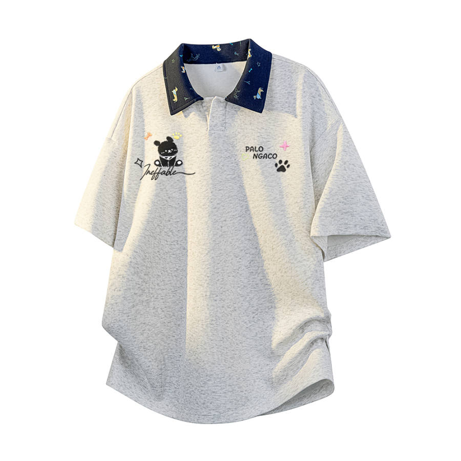 PAL ONGACO Polo Shirts Unisex Polo Collar Moderate Straight Fit