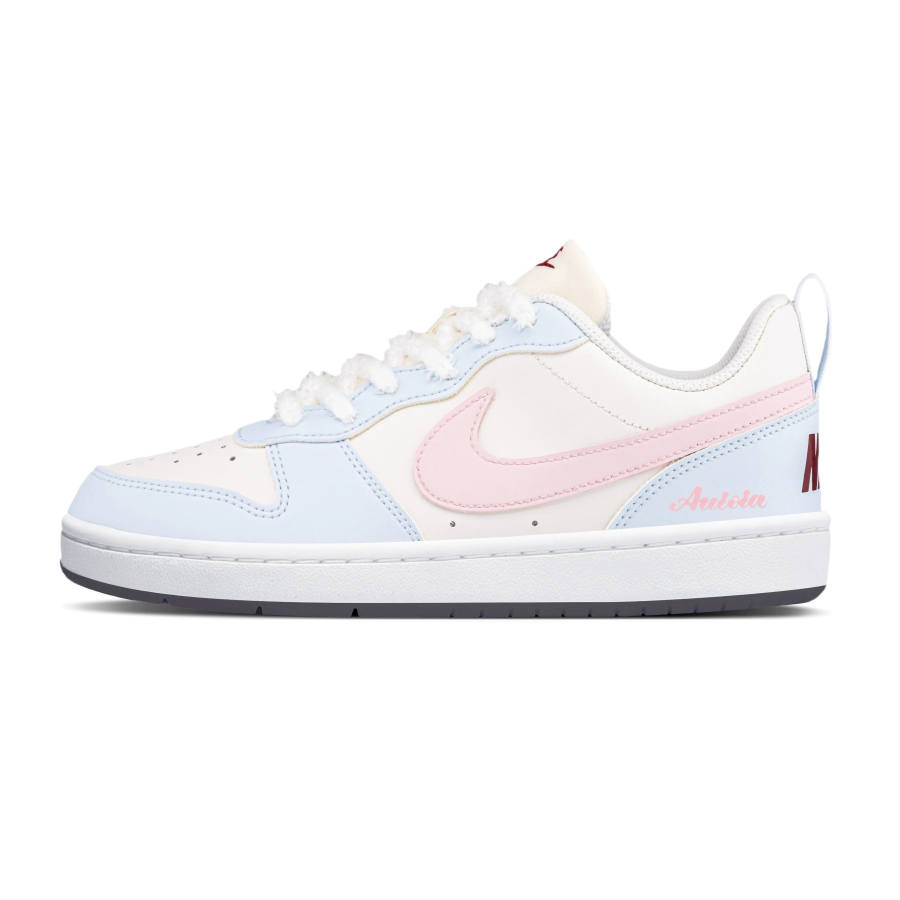 Nike Nike Court Borough Cherry Blossom Sky Abrasion Resistant Lightweight Low top Skateboard Shoes Women's Blue Pink
