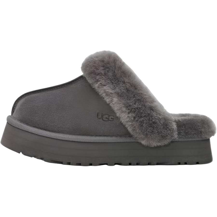 UGG UGG Fleece Lined Comfortable Home Cotton Slippers Charcoal Gray