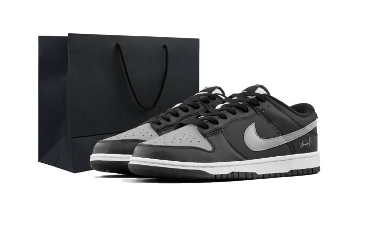 Nike Nike Dunk Abrasion Resistant Low top Skateboard Shoes Unisex Gray Black