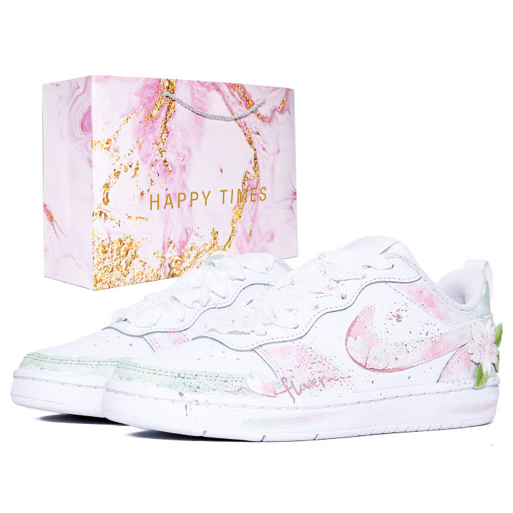 Nike Nike Court Borough Cherry Blossom Wonderland Slip Resistant Breathable Lightweight Cushioning Low top