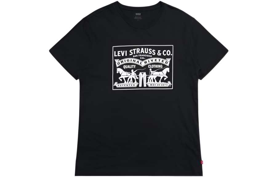 Levis T Shirts Men's Black Crew Neck Moderate Straight Fit
