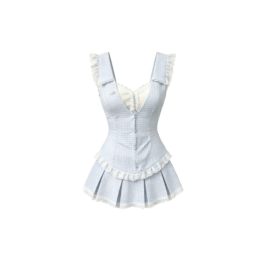 CPAURA Two Piece Skirt Sets Women's Lapel Moderate Short