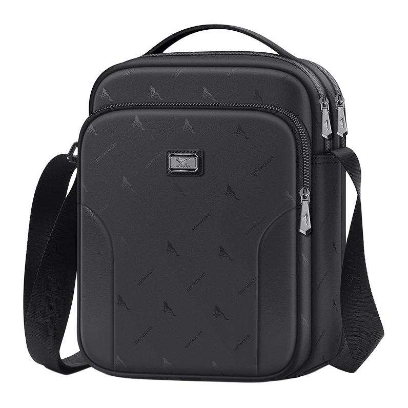 SEPTWOLVES Fabric Shoulder Bag, Crossbody Bag Large Men's Black