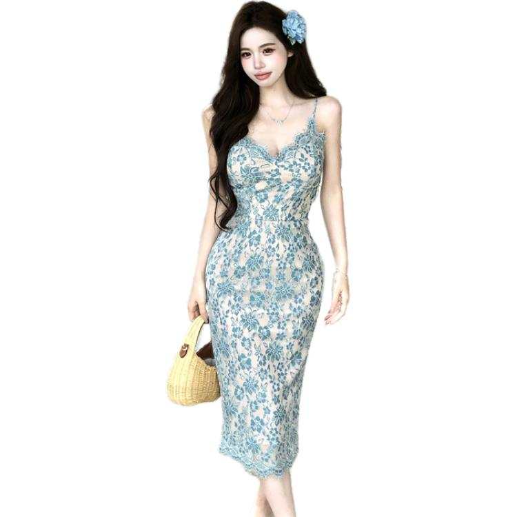 JBBCN Slip Dresses Women's V Neck Thin Mid Length