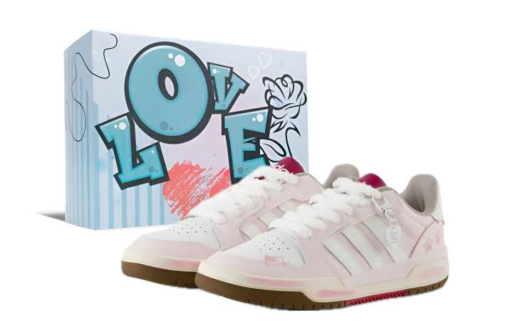 Adidas Adidas ENTRAP Box, Cute, Girlfriend, Campus Slip Resistant Low top Skateboard Shoes Unisex White Pink