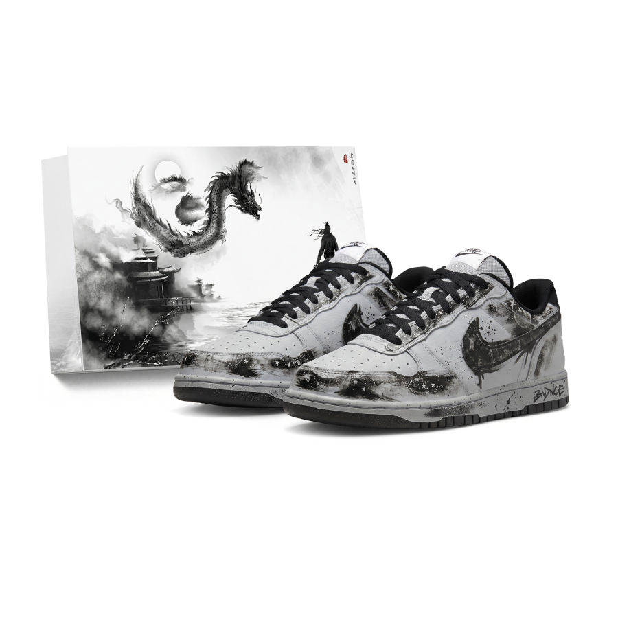 Nike Nike Big Gown, Space Exploration, Deep Space Blaze Slip Resistant Abrasion Resistant Low top Skateboard Shoes Unisex