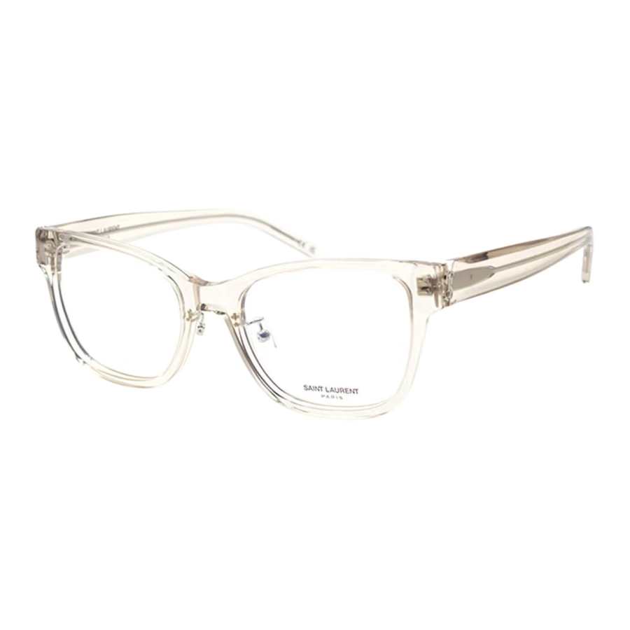 SAINT LAURENT Plate Cat Eye Prescription Glasses Women's Transparent Beige
