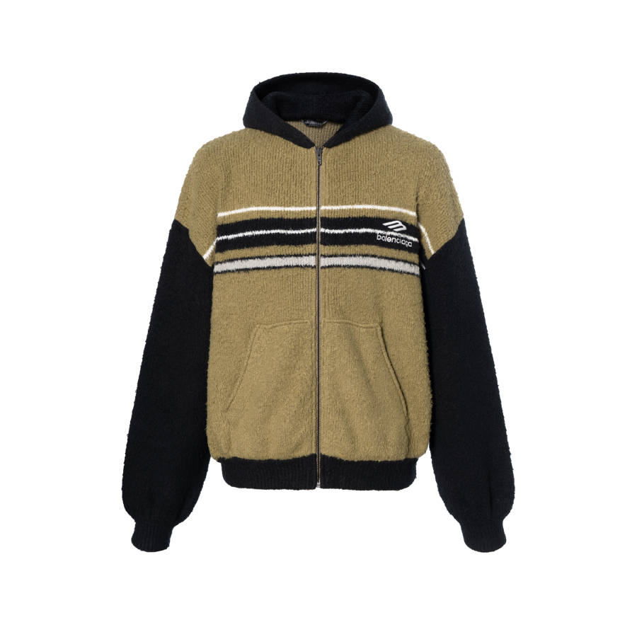 Balenciaga Zip-Up Knitted Hoodie