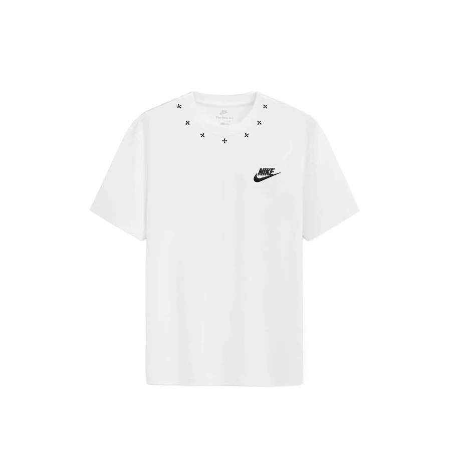 Nike Nike Sportswear T Shirts Unisex White Black Embroidery Necklace Crew Neck Moderate Straight Fit