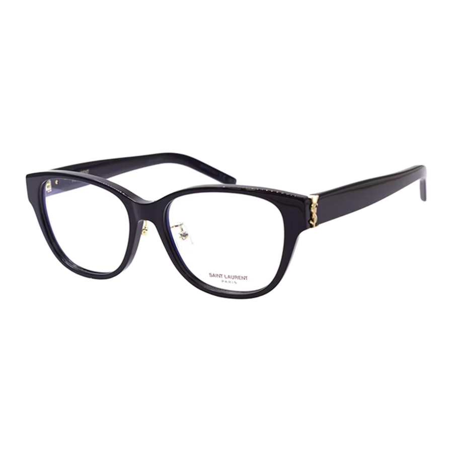 SAINT LAURENT Plate Square Prescription Glasses Women's Black