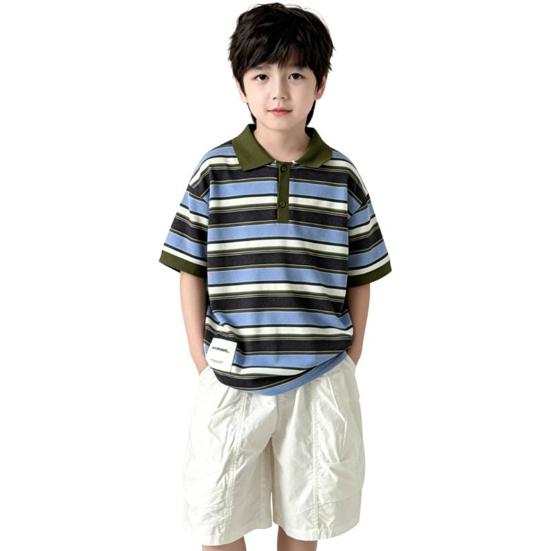 YALU Kids T Shirts Polo Collar Thin