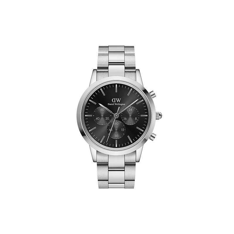 DW/DanielWellington Daniel Wellington Three Eye Chronograph Collection Wrist Watches Quartz Movement Stainless Steel Watchband Black Dial