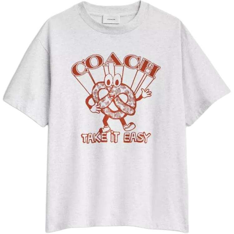 COACH T Shirts Women's White Crew Neck Moderate Other