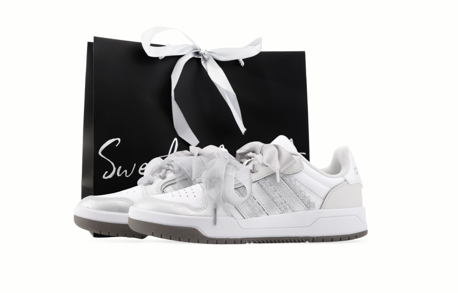 Adidas Adidas ENTRAP ForU Waltz Slip Resistant Abrasion Resistant Low top Skateboard Shoes Unisex Silver White