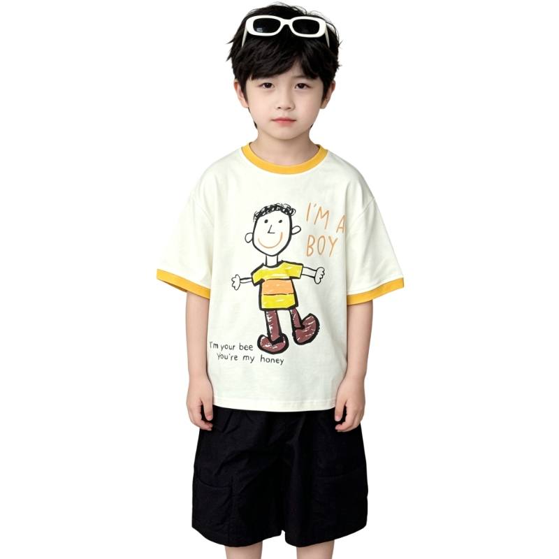 YALU Kids T Shirts Crew Neck Thin