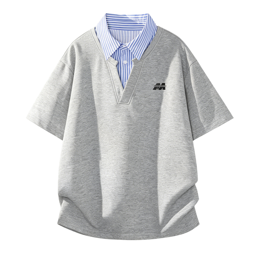 MUSCLETECH Polo Shirts Unisex Polo Collar Moderate Mock Two Piece