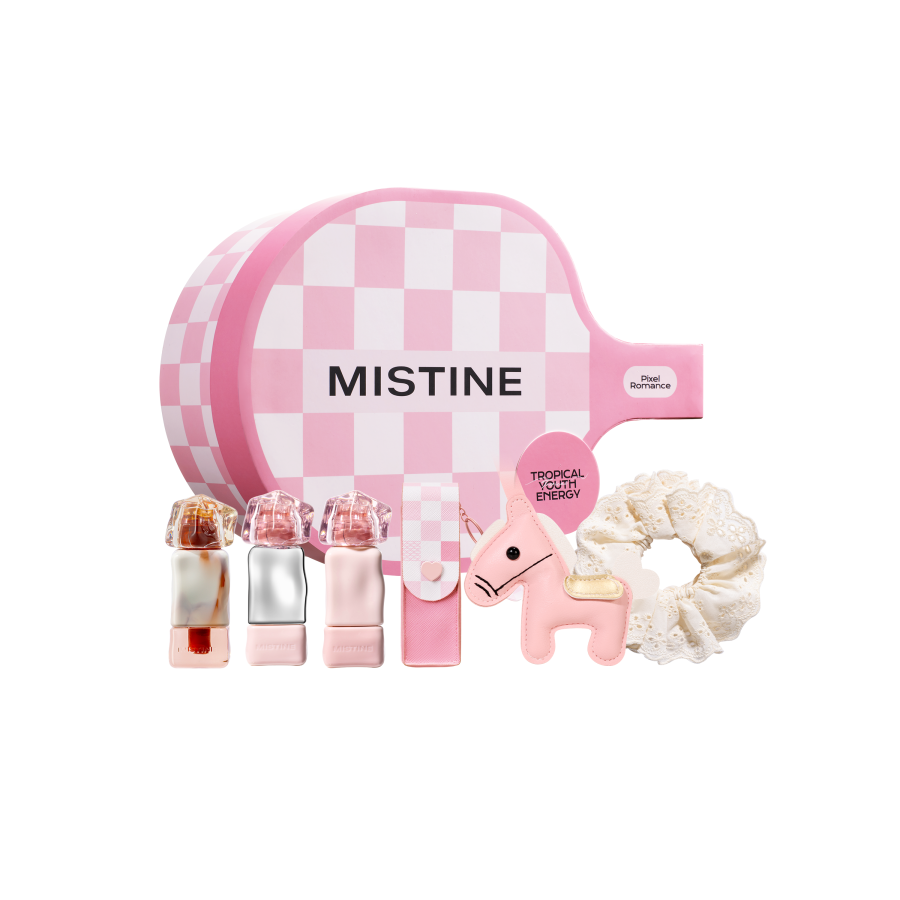 Mistine LOVE ME Love Me Liquid Lipstick Box Makeup Sets Easy to Blend Glossy Lip Matte Finish Mirror Look Cosmetics