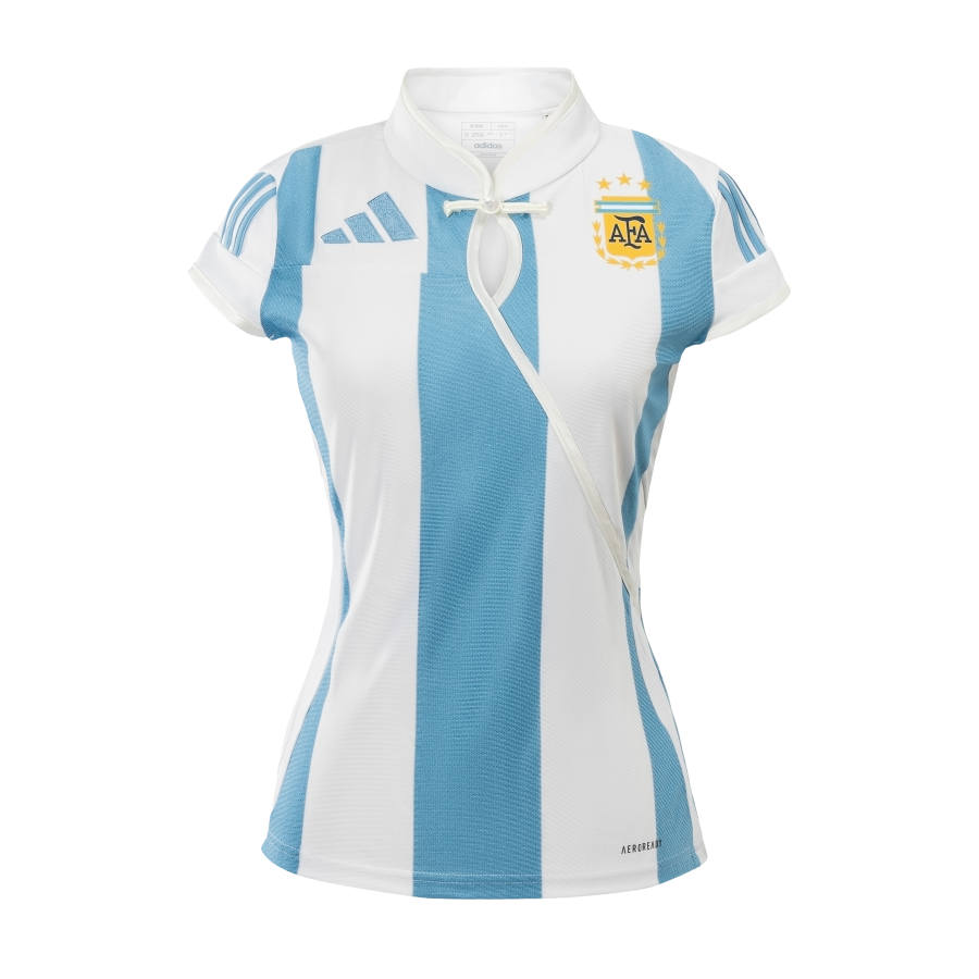 Adidas Adidas T Shirts Women's White Blue Stand Collar Thin Nipped In Waist
