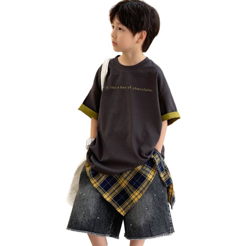 YALU Grade School T Shirts Crew Neck Thin