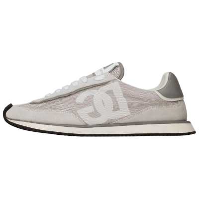 Dolce & Gabbana Cushion Cow Split Leather Low top Casual Shoes Men's Gray & White