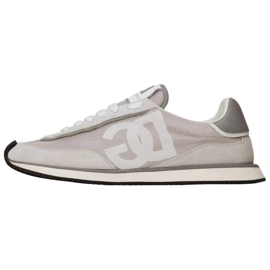 Dolce & Gabbana Cushion Cow Split Leather Low top Casual Shoes Men's Gray & White