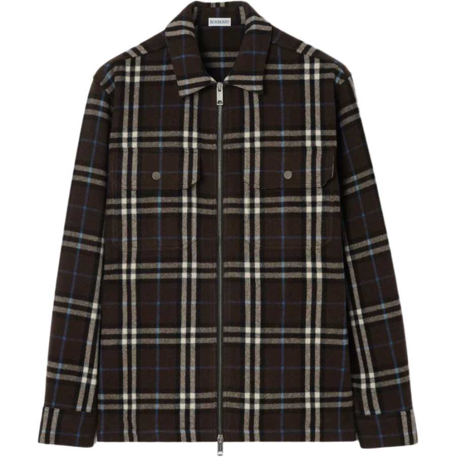 Burberry Shirts Men's Brown Lapel Moderate