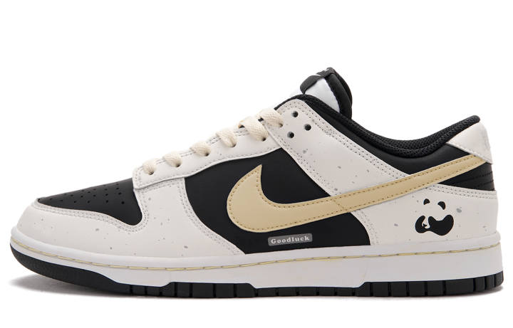 Nike Nike Dunk Panda Cat C Low top Skateboard Shoes Unisex Black White Yellow