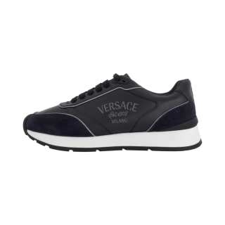 VERSACE Cow Leather Low top Casual Shoes Men's Blue