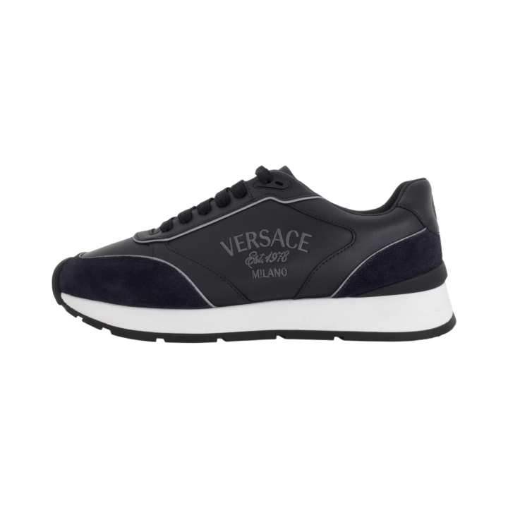 VERSACE VERSACE Cow Leather Low top Casual Shoes Men's Blue