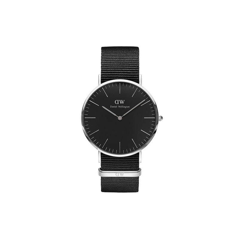 DW/DanielWellington Daniel Wellington PETITE Collection Wrist Watches Quartz Movement Nylon Stainless Steel Strap Black Dial Men's Watches