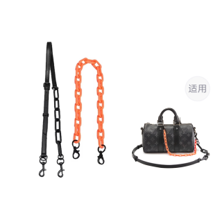 Ingenuity Handmade Acrylic Bag Strap Unisex Black/Orange