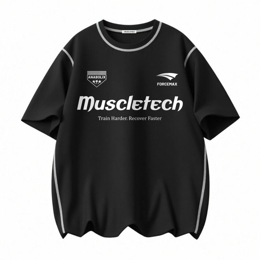 MUSCLETECH MUSCLETECH T Shirts Unisex Crew Neck Thin Straight Fit