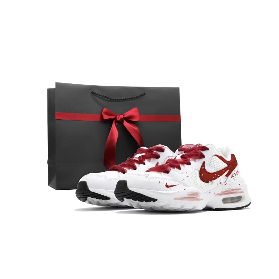 Nike Nike Air Max Fusion Abrasion Resistant Height Increasing Low top Air Cushion Running Shoes Women's Red White
