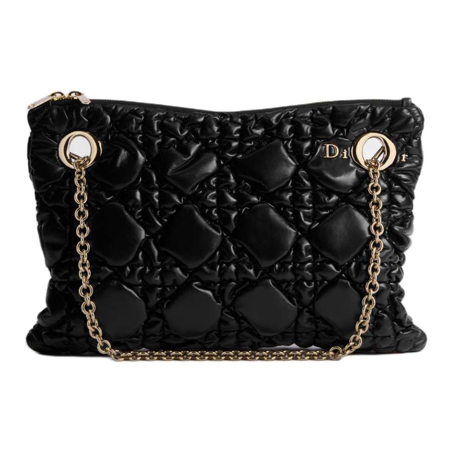 DIOR Cow Leather Handbag Small Women's Black