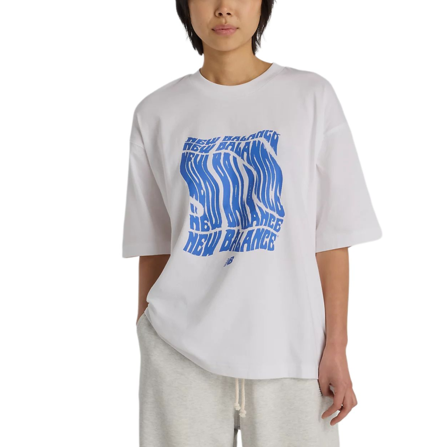 New Balance New Balance T Shirts Women's White Crew Neck Moderate