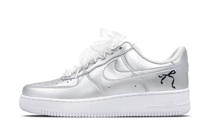 Nike Nike Air Force 1 Low top Skateboard Shoes Unisex Silver