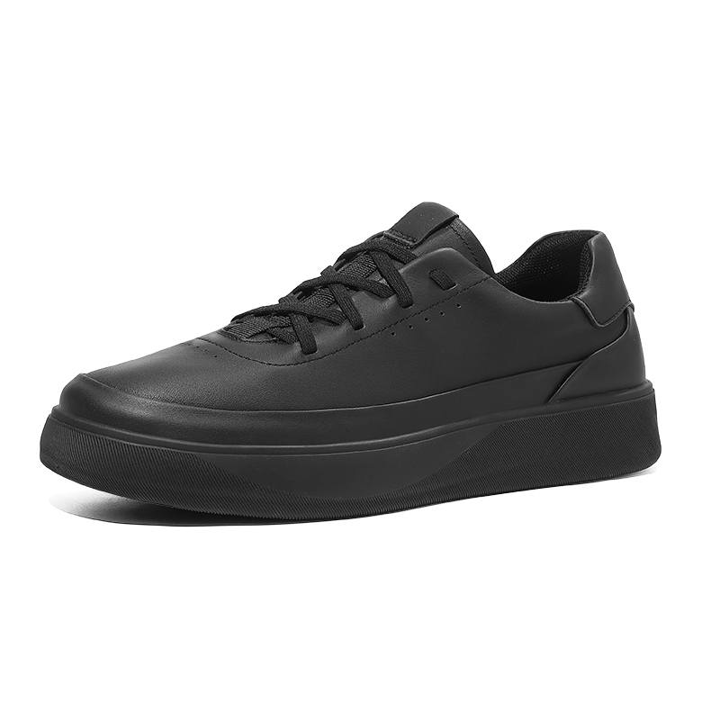 YALU Top Grain Cow Leather Lightweight Breathable Low top Skateboard Shoes Men's