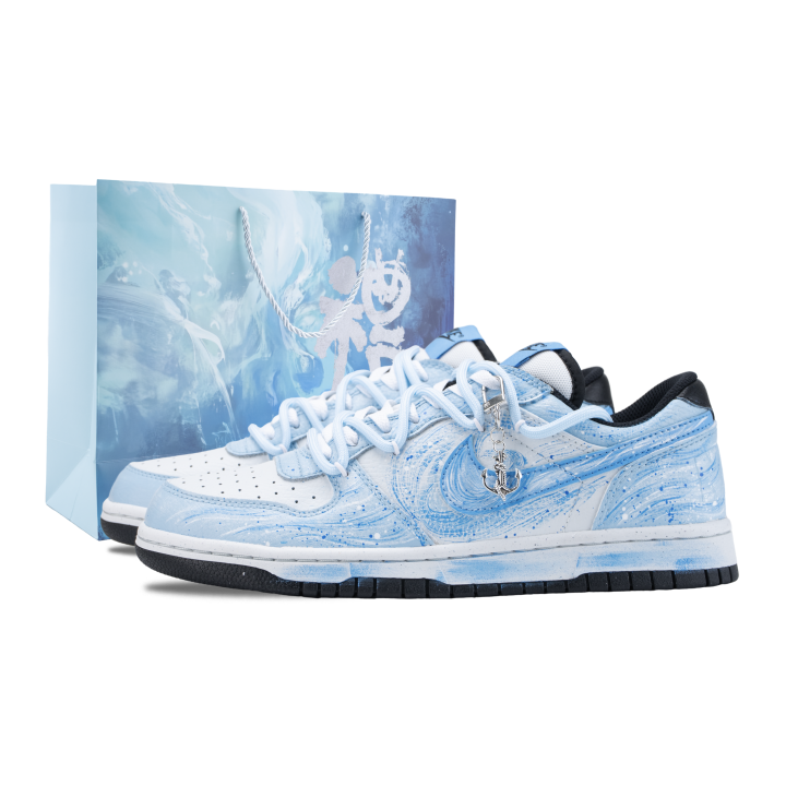 Nike Nike Big Breeze Tide Blue Slip Resistant Abrasion Resistant Low top Skateboard Shoes Men's White Blue