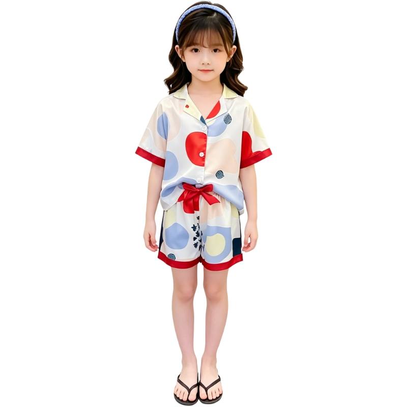 YALU Grade School Loungewear Sets Crew Neck Thin Stretch
