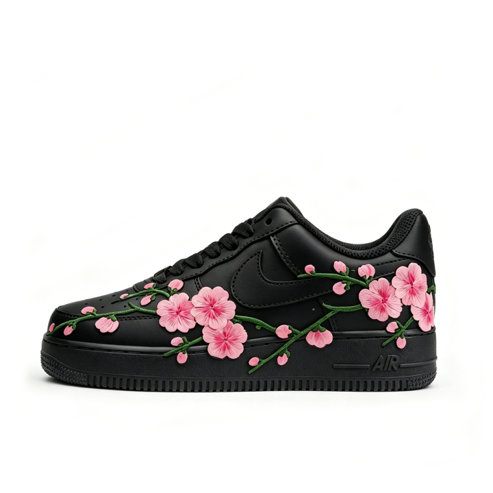Nike Nike Air Force 1 Cushioning Breathable Low top Skateboard Shoes Unisex Black