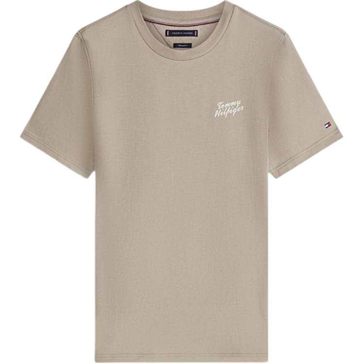 Tommy Hilfiger T Shirts Men's Stone Color Crew Neck