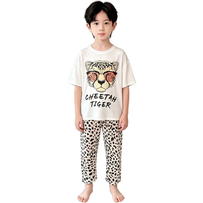 YALU Grade School Loungewear Sets Crew Neck Thin Foldable Stretch