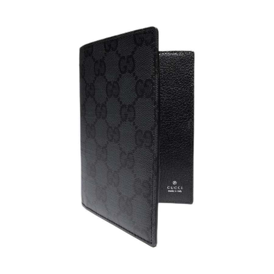 GUCCI GG Coated Canvas Passport Holder Women's Black