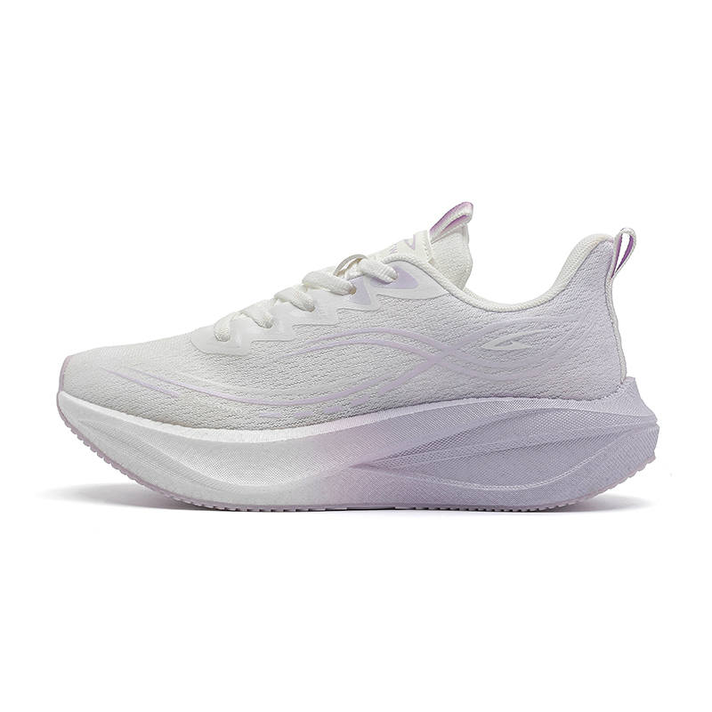 DEERWAY Cushioning Height Increasing Rebound Low top Casual Running Shoes Women's White Purple